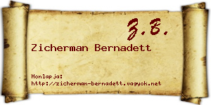 Zicherman Bernadett névjegykártya